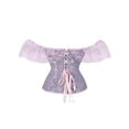 thumbnail image 3 of Nituyy Women Lace Corset, Waist Fishbone Bandage Drawstrings Floral Wedding Party Belt, 3 of 9