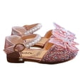 thumbnail image 3 of Girls Dress Shoes Mary Jane Shoes for Girls with Low Heel Princess Bling Pearl Crystal Butterfly Ballet Flats for Wedding Party, 3 of 7