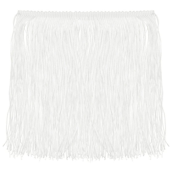 5 Yards 8 Inch Chainette Fringe Trim Tassel Sewing Trim for DIY Sewing CraftsShade Decoration, White