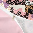 thumbnail image 4 of spefrowx Cute Fashion Leopard Print Bow Bedding for Kids, Vintage Patchwork Duvet Cover Full, Pink Reversible, 3pcs, 1 Duvet Cover and 2 Pillowcases, 4 of 6