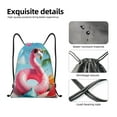 thumbnail image 4 of Balery Tropical Flamingo Pool Float Pattern Drawstring Backpack Bag Sport Gym Sackpack Cinch Bags Pattern Drawstring Backpack Bag Sport Gym Sackpack Cinch Bags -Small, 4 of 6