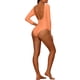 thumbnail image 3 of Traje de baño de una pieza para mujer, de manga larga, color naranja, con escote redondo y espalda descubierta, básico, tipo rashguard, talla S, 3 of 5