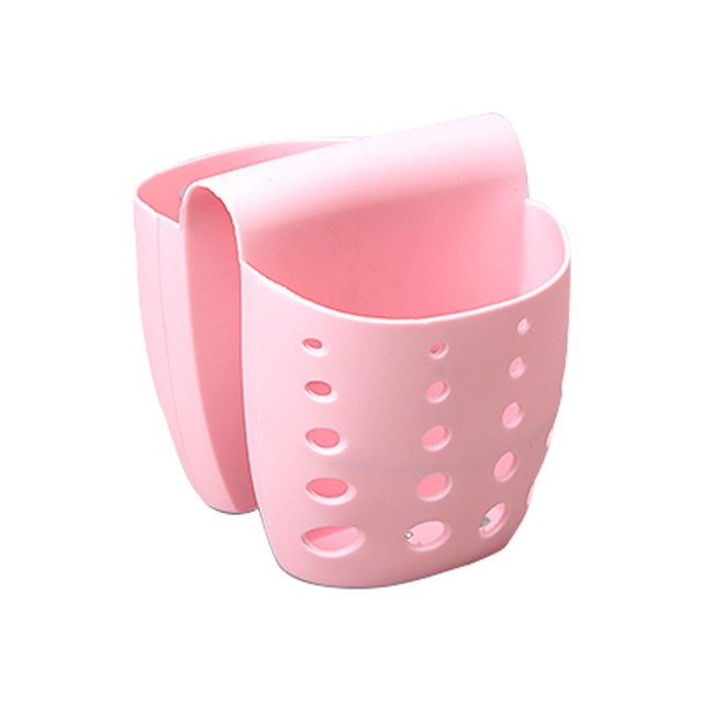 2 Pack Kitchen Sink Shelf Hanging Sponge Drainboard Storage Baskets,Sink Faucet Housing Cradle Kitchen Shelving Rack Drain Sponges (Pink)