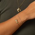 thumbnail image 2 of Wanderlust + Co Bow Tie Pasta Gold Bracelet 14K Gold Plated Jewelry Hypoallergenic Shower-safe C87, 2 of 2