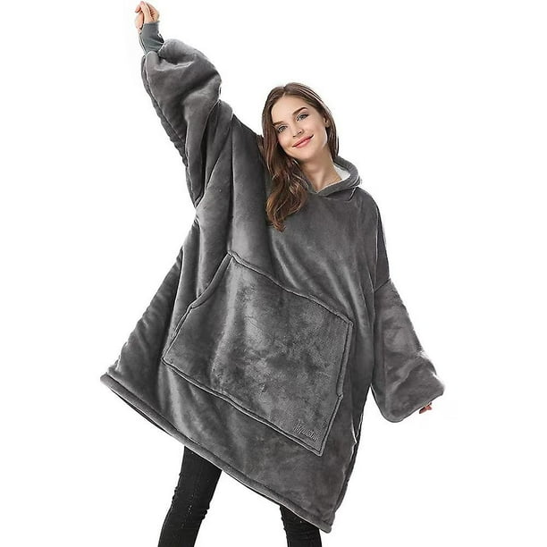 Botao Sudadera Manta Adultos Tamaño Estándar Con Capucha Manta De Lana De Felpa, Sudadera Con Mangas Bolsillos Para Hombres Mujeres Regalos Para