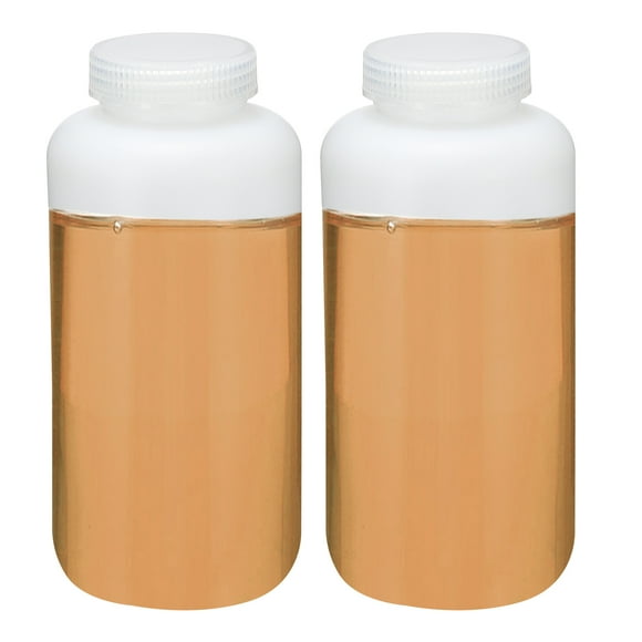Unique Bargains 2Pcs 1000ml Reagent Bottles, PP Wide Mouth Round Bottles with Screw Cap White