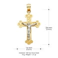 thumbnail image 3 of 14K Two Tone Solid Gold Jesus Crucifix Cross Charm Pendant with 0.9mm Wheat Chain Necklace - 18", 3 of 4