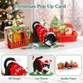thumbnail image 2 of Tarjeta de Navidad DISJOURNEY con forma de esmoquin desplegable con forma de gato y chimenea 3D, 2 of 8