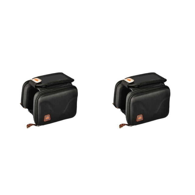 Sonducket Bolsa de teléfono con pantalla táctil para bicicleta, bolsas de travesaño portátiles a prueba de impactos, accesorios organizadores Negro 2piezas