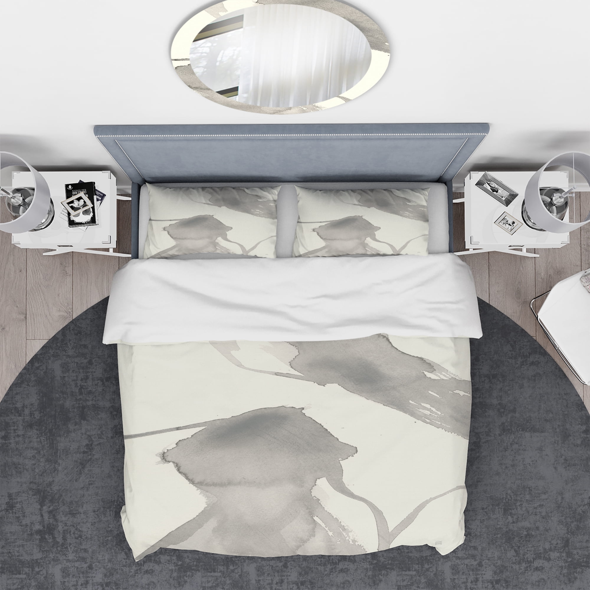Designart 'minimal geometric Zen IV' Geometric Duvet Cover Set