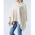 thumbnail image 6 of StylesILove Women Striped Faux Fur Soft Poncho Cape Ultra Warm Warp for Autumn Winter Season (Beige), 6 of 7