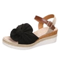 thumbnail image 1 of IUJSOY Womens Platform Wedge Sandals Open Toe Bowknot Espadrilles Buckle Ankle Strap Summer Shoes, 1 of 9