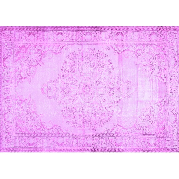 Ahgly Company Indoor Rectangle Abstract Purple Contemporary Area Rugs, 4' x 6'