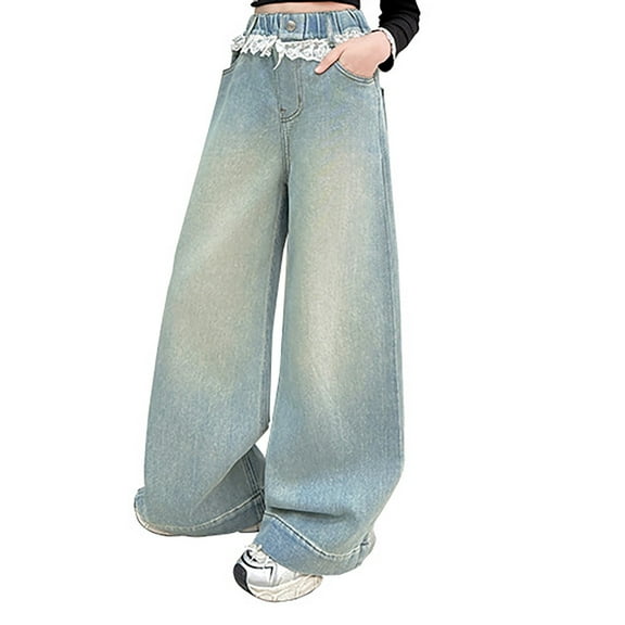 ZPYESWOW Skater Jeans Black Flare Pants Boys Size 8 Sweatpants Boy Clothes Size 10-12 Girls 10 Year Old Gift Ideas Baby Summer Clothes Cool Gifts, Blue 11-12 Years