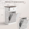 thumbnail image 5 of Homall 10 Gallon Tilt Out Wooden Trash Cabinet with Drawer, Garbage Recycling Trash Can for Kitchen Storage Cabinet for Laundry, White, 5 of 7