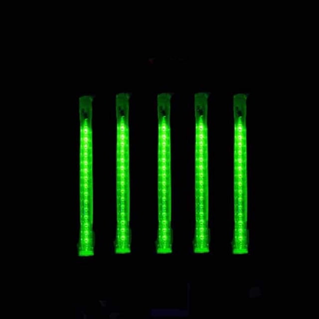 Hofert Tube à Glaçons 32 LED Vert Éclairé Lumières de Noël - Fil Blanc
