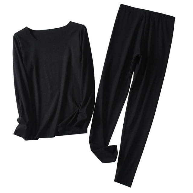 Timegard Ensembles de Pyjamas pour Femmes 2 Pcs Col Rond Manches Longues Haut Pantalon Automne Décontracté Ajusté Confortable Tenues de Pjs