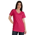 thumbnail image 1 of Inkmeso Basic V-neck Jersey T-shirt Short Sleeve Long Length Tee Workout Top For Womens, 1 of 8