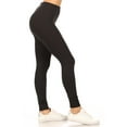 thumbnail image 3 of Moa Collection Women's Casual High Waist Solid Full Length Leggings (Pack of 2), 3 of 5