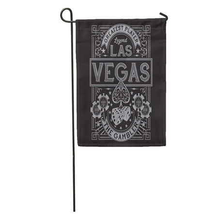 Vintage Las Vegas Casino LADDKE Ace Vintage Gamble Casino Las Vegas Tee Graphics Spade Poker Garden Flag Decorative Flag House Banner 28x40 inch ()