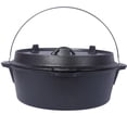 thumbnail image 6 of Pre-Seasoned Cast Iron Dutch Oven With Skillet Lid, Outdoor Camping Deep Pot for Camping Fireplace Cooking BBQ Baking Campfire, With Iron Pot Rack, 8 Quart, 6 of 14