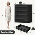 thumbnail image 6 of 4-Drawer Dresser, 34.6” Tall Black Dresser for Bedroom Storage, Hallway Chest with Large Drawers, 29.5” Wide Space Saving Furniture, 6 of 12