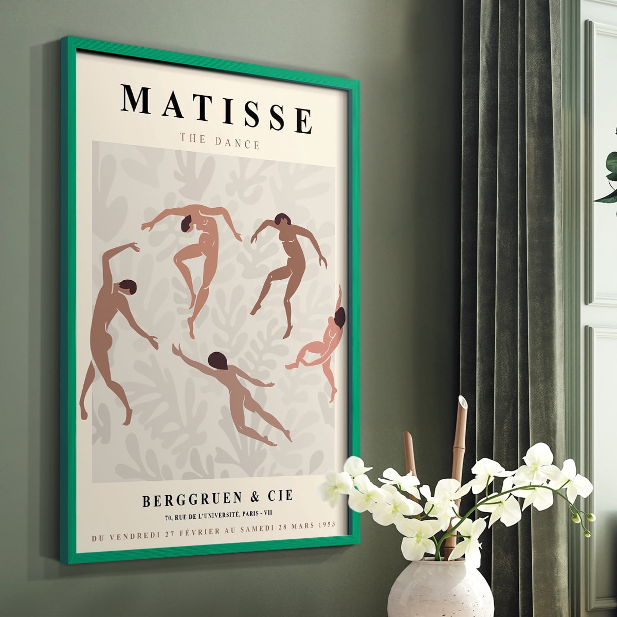 Matisse CXCIX Framed Print in Green Solid Wood 11 x 14 Framed Print