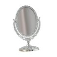 thumbnail image 2 of Small Retro Makeup Mirror Oval Rotatable for Retro Makeup Mirror Bedroom Dressing Table Women Silver, 2 of 9
