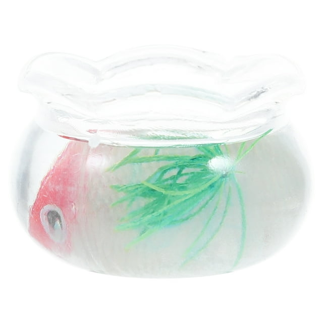 Miniature Fish Bowl 1:12 Scale Dollhouse Mini Scene Model Tiny Fish Tank Accessories For Miniature House Decor Desktop Decoration