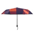 thumbnail image 2 of ALAZA Orange Checkered UPF 50+ Compact Folding Umbrella for Rain Travel Umbrella Packable, 2 of 8