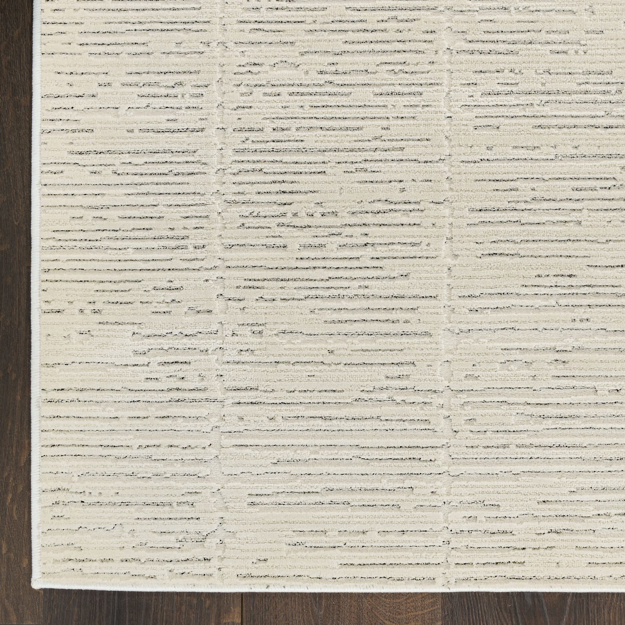 Nourison Hues Ribbed Indoor Area Rug Ivory Grey 3'11" x 5'11"