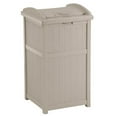 thumbnail image 2 of Suncast Trash Hideaway 33 Gallon Garbage Container, 1 Beige & 1 Brown (2 Pack), 2 of 10