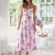 thumbnail image 5 of Puntoco Vestidos Mujer Verano Mujer Primavera Y Verano Estampado Sling Vestido Sling V-Cuello Vestido, 5 of 8