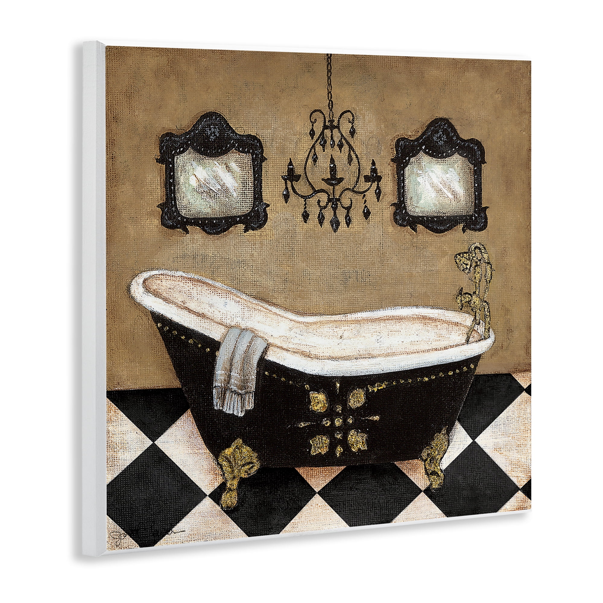 Stupell Industries Elegant Vintage Bathtub Wall Plaque Art, design by Janet Tava