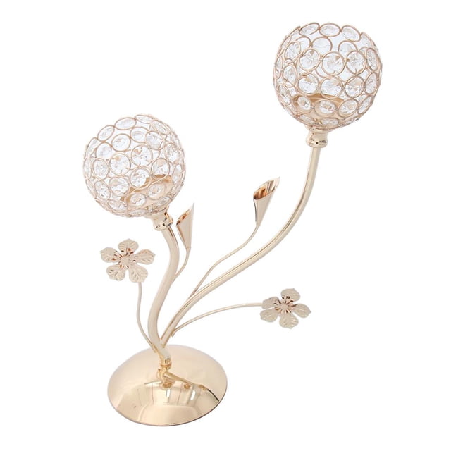 Candelabro Zulema Sostenedor de Vela de Cristal Oro