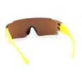 thumbnail image 4 of Mens Oversized Wrap Sport Color Mirror Shield Futuristic Sunglasses Yellow - Teal Mirror, 4 of 4