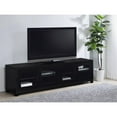thumbnail image 2 of Pemberly Row Wood 79" TV Stand Media Console with Framed Glass Panels Black, 2 of 13