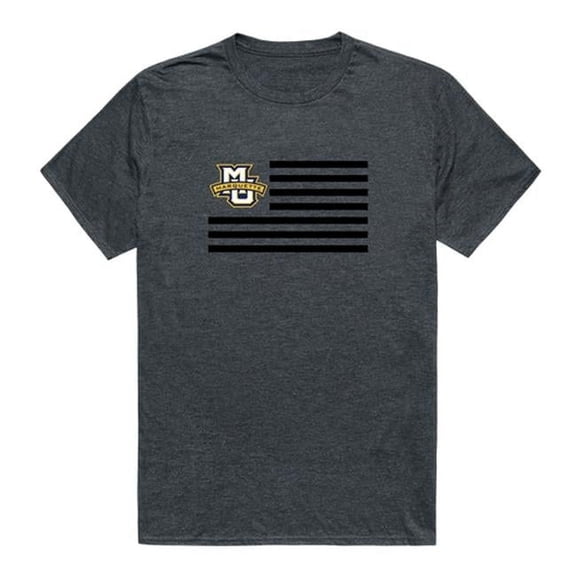 Marquette University Men Flag T-Shirt, Heather Charcoal - Medium