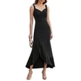 thumbnail image 1 of Vestido tubo para mujer, vestido ajustado con escote en V y volantes, 1 of 4