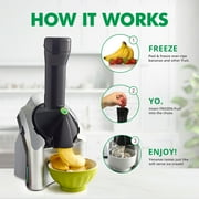 Yonanas Classic Vegan Non-Dairy Frozen Fruit Soft Serve Dessert Maker with 36 Recipe Book, in Silver (IC902ESV23)