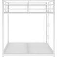 thumbnail image 3 of Metal Bunk Bed Full Over Full with Ladder, Low Bunk Bed Frame with Safety Guard Rails, Sturdy Heavy Duty Full Size Floor Bunk Beds Frames for Teens, No Box Spring Required, 3 of 8
