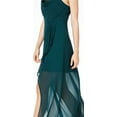 thumbnail image 3 of City Studio Womens Lace Detail Gown Dress, Green, Juniors, 7, 3 of 4