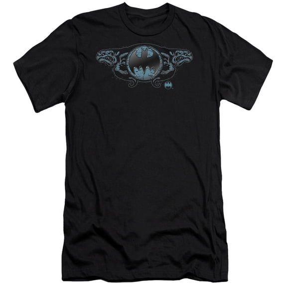 Batman - Two Gargoyles Logo - Premium Slim Fit Short Sleeve Shirt - XX-Large