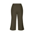thumbnail image 6 of CaComMARK PI Women's Summer Casual Elastic Waist Printed Cropped Pants Army Green XXL, 6 of 7