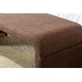 thumbnail image 2 of Fabric Ottoman Footstool, Bedroom Bench, Shoe Bench with Gold Metal Legs, Brown, 2 of 9