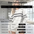 thumbnail image 3 of Women Varsity‑Style Striped Sweatshirt Oversized Long Sleeve Pullover Crew Neck Casual Fashion Tops, 3 of 5