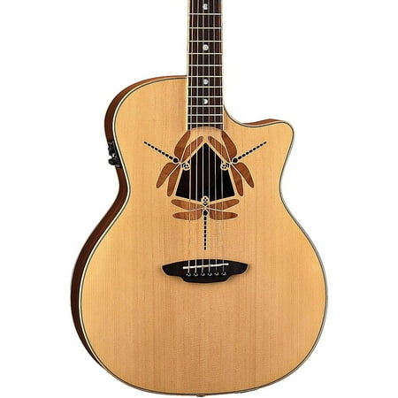Luna Oracle Series Dragonfly Solid Top Folk Cutaway Acoustic-Electric Guitar - Natural
