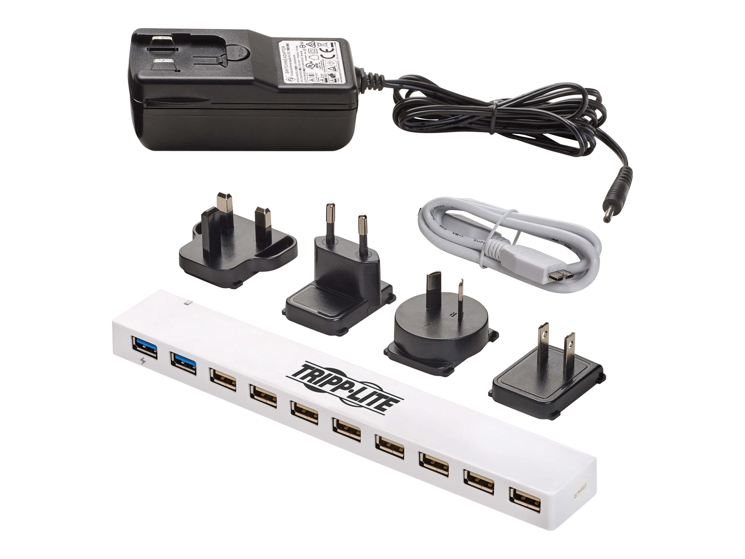 Tripp Lite 10-port 3.0 / 2.0 Combo Hub - , 2 3.0 & 8 2.0 Ports - Hub - 2 X Superspeed 3.0 + 8 X 2.0 - Desktp