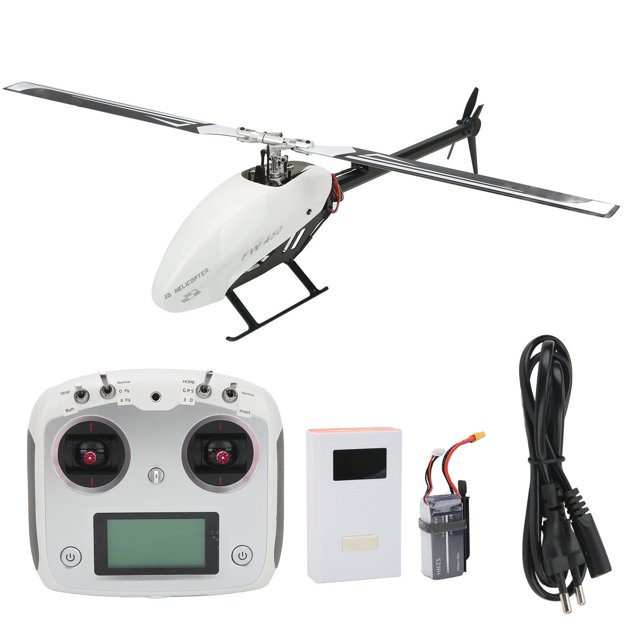 Helicóptero RC FLYWING FW450 6CH inteligente Motor sin escobillas 60A ESC Control de vuelo 100-240V Enchufe de la UE Blanco