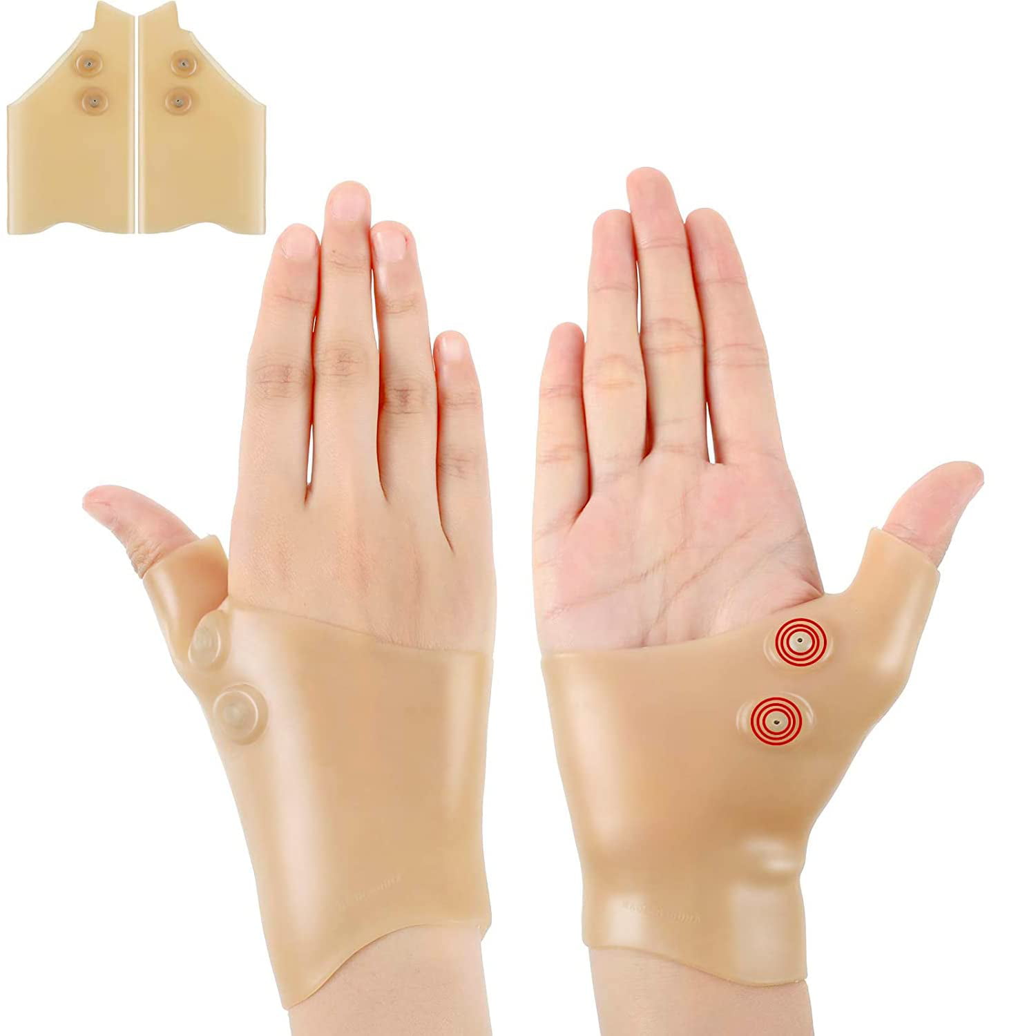 2pcs Gants Gel Filled Thumb Main Wrist Support Arthrite Compression magnéto GEPF 